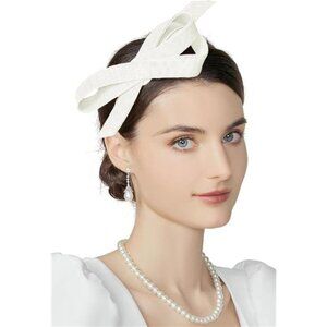 Fascinator Headband for Women White